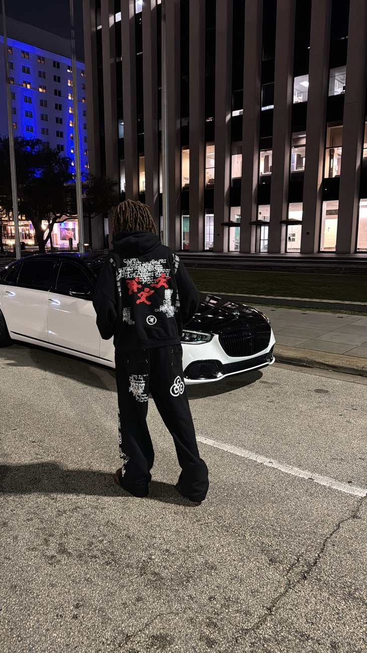 Black "Studded Hoodie"