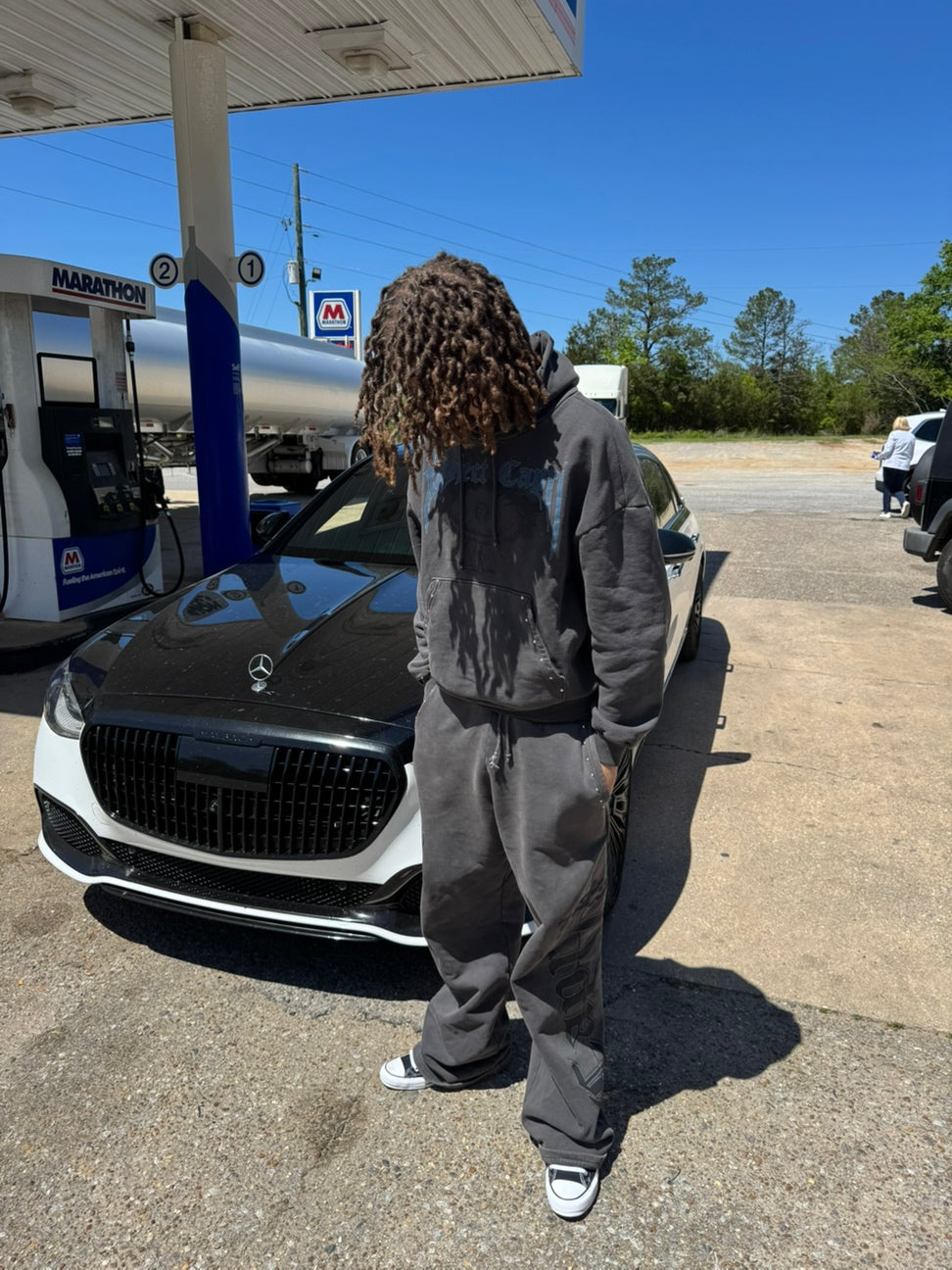 Washed Black "Studded Hoodie"