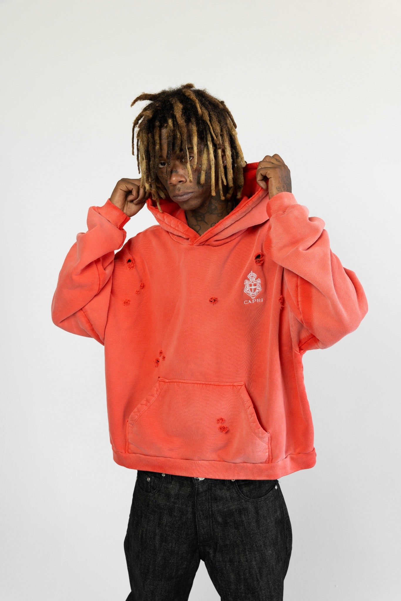 Capri Crest Hoodie on-body