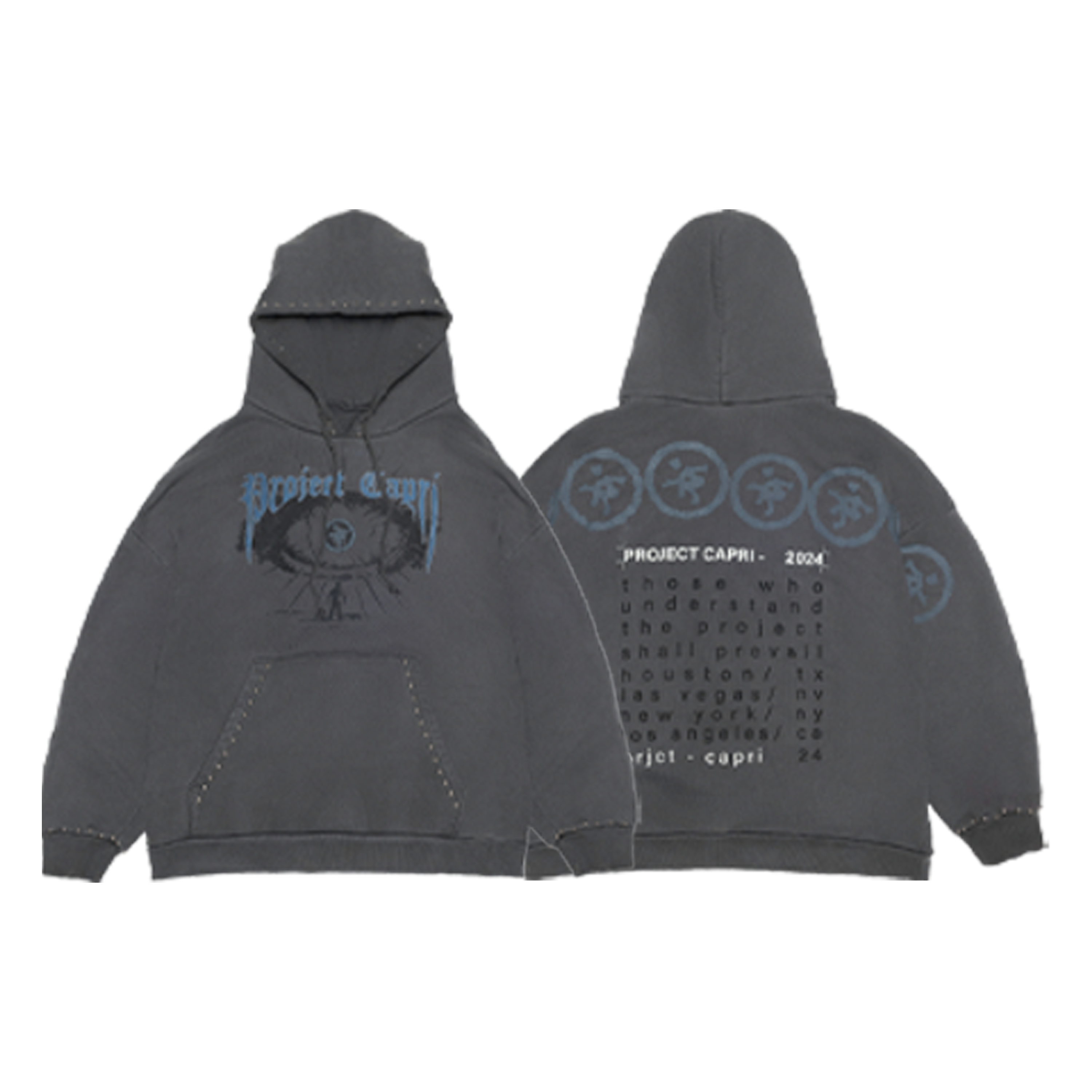 Washed Black "Studded Hoodie"