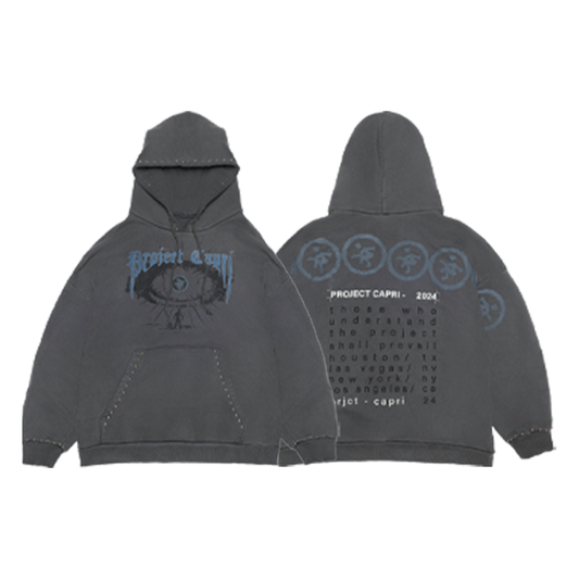 Washed Black "Studded Hoodie"